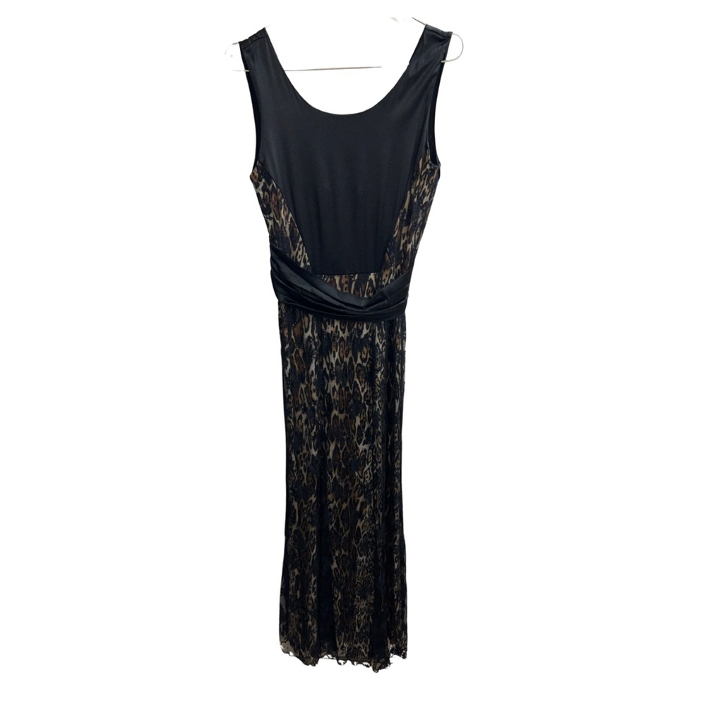 marvel by La Perla Lace Leopard Silk V Neck Plunge Wire Bustier Maxi Dress - Picture 3 of 9